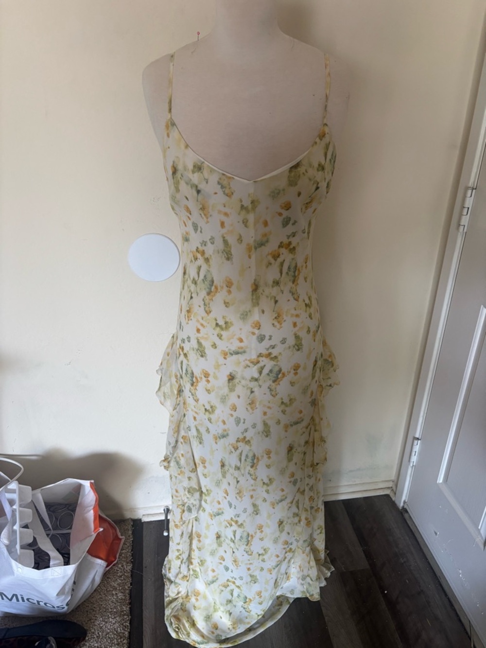 Forever 21 Yellow Floral Slip Maxi Dress